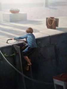 Voir le détail de cette oeuvre: Le chevalet sur le quai ( Honfleur )